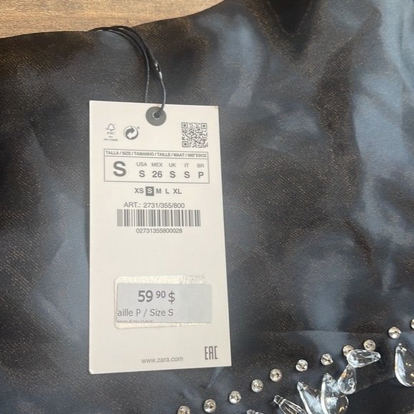 ZARA JEWEL TRIM TOP  AND SKIRT LIMITED EDITION SIZE SMALL - Picture 10 of 15